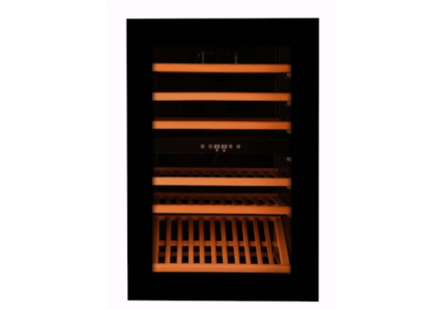  HorecaTraders Wine fridge | Black | 53.5x54x89cm | 2 Temperature zones 