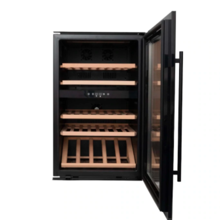 Wine fridge | Black | 53.5x54x89cm | 2 Temperature zones