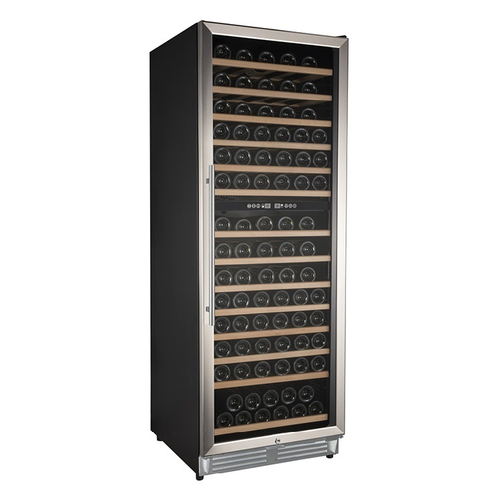  HorecaTraders Wine climate cabinet black | 154 bottles | dual zone 