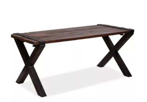  HorecaTraders Tisch | Braun-Schwarz | Hartholz | Niedrig | 220x80x76cm 