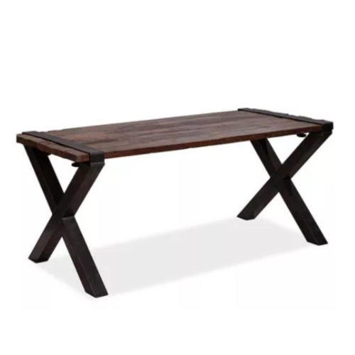  HorecaTraders Tafel | Bruin-Zwart | Hardhout | Laag | 220x80x76cm 