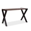 HorecaTraders Table Brown-Black Hardwood High | 220x80x (h) 110cm