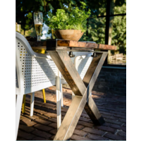 Table Brown-Black Hardwood High | 220x80x(h)110cm