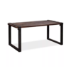 HorecaTraders Table basse en bois dur marron-noir | 180x80x(h)76cm