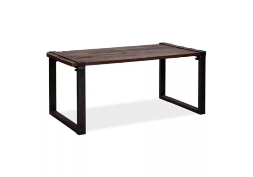  HorecaTraders Table basse en bois dur marron-noir | 180x80x(h)76cm 