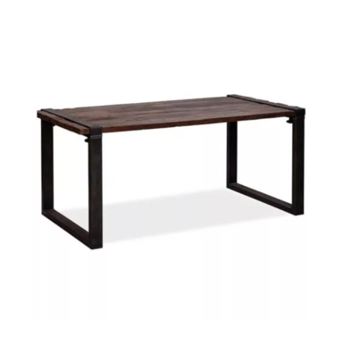  HorecaTraders Table basse en bois dur marron-noir | 180x80x(h)76cm 