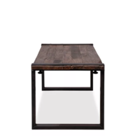 Table basse en bois dur marron-noir | 180x80x(h)76cm