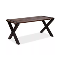 Tisch Braun-Schwarz Hartholz Niedrig | 180x80x(h)76cm