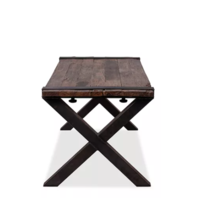 Tisch Braun-Schwarz Hartholz Niedrig | 180x80x(h)76cm