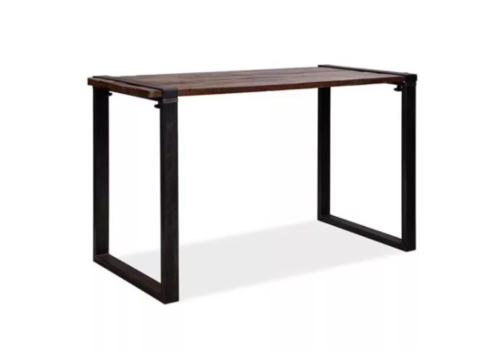  HorecaTraders Table haute en bois dur marron-noir | 180x80x(h)110cm 