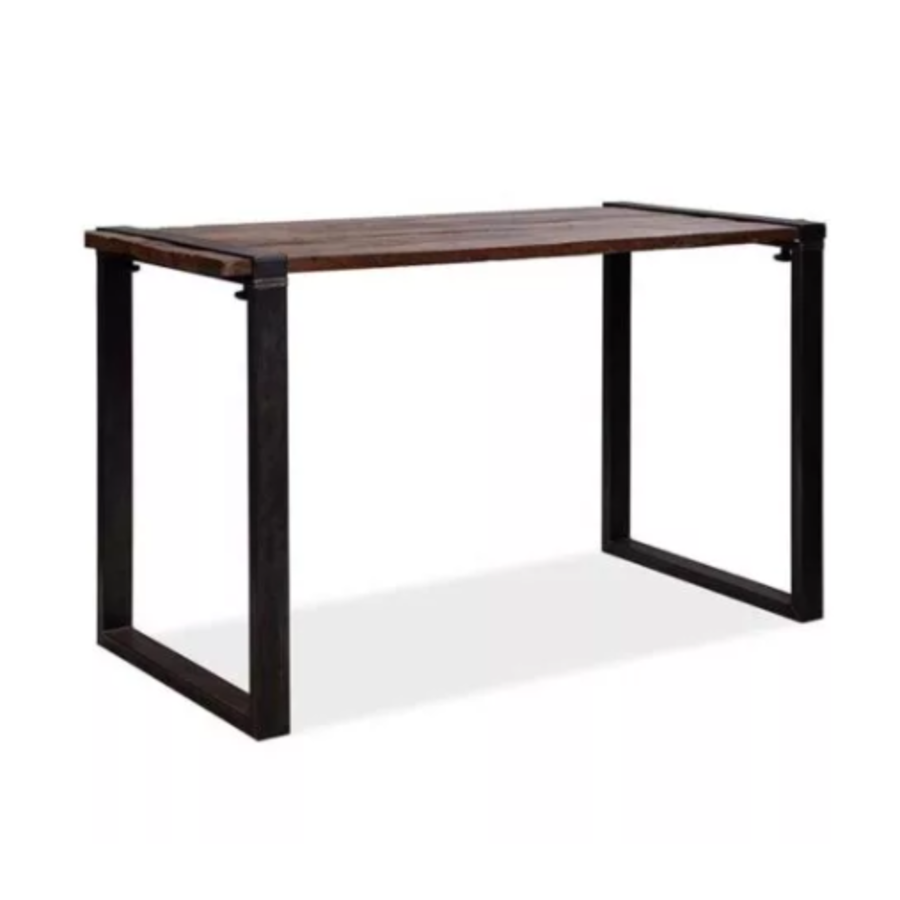 Table haute en bois dur marron-noir | 180x80x(h)110cm