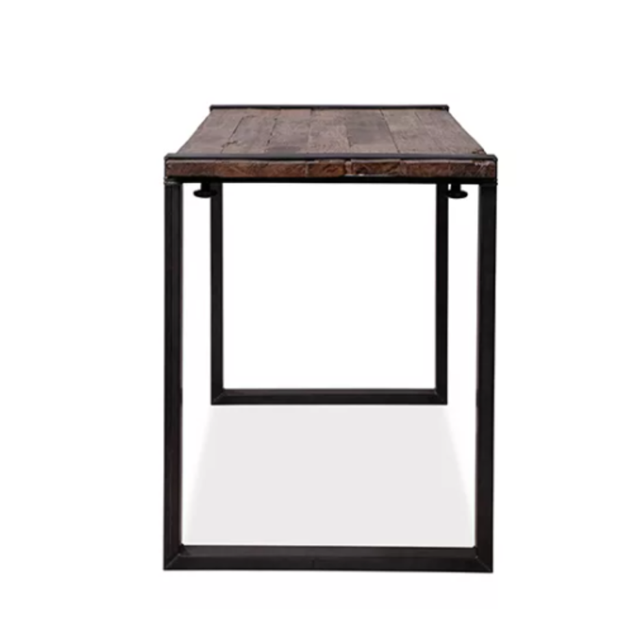 Table haute en bois dur marron-noir | 180x80x(h)110cm