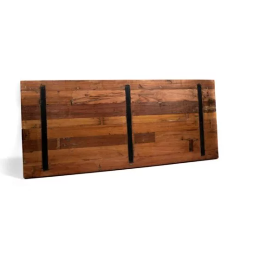 Table haute en bois dur marron-noir | 180x80x(h)110cm
