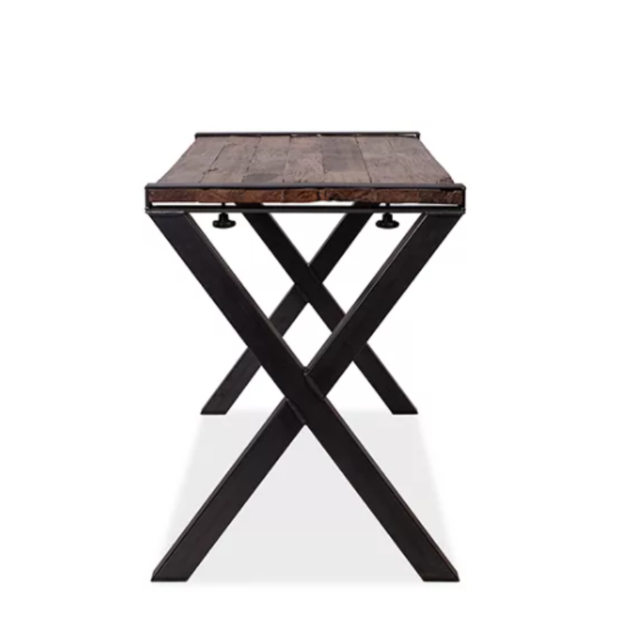 Table haute en bois dur marron-noir | 180x80x(h)110cm
