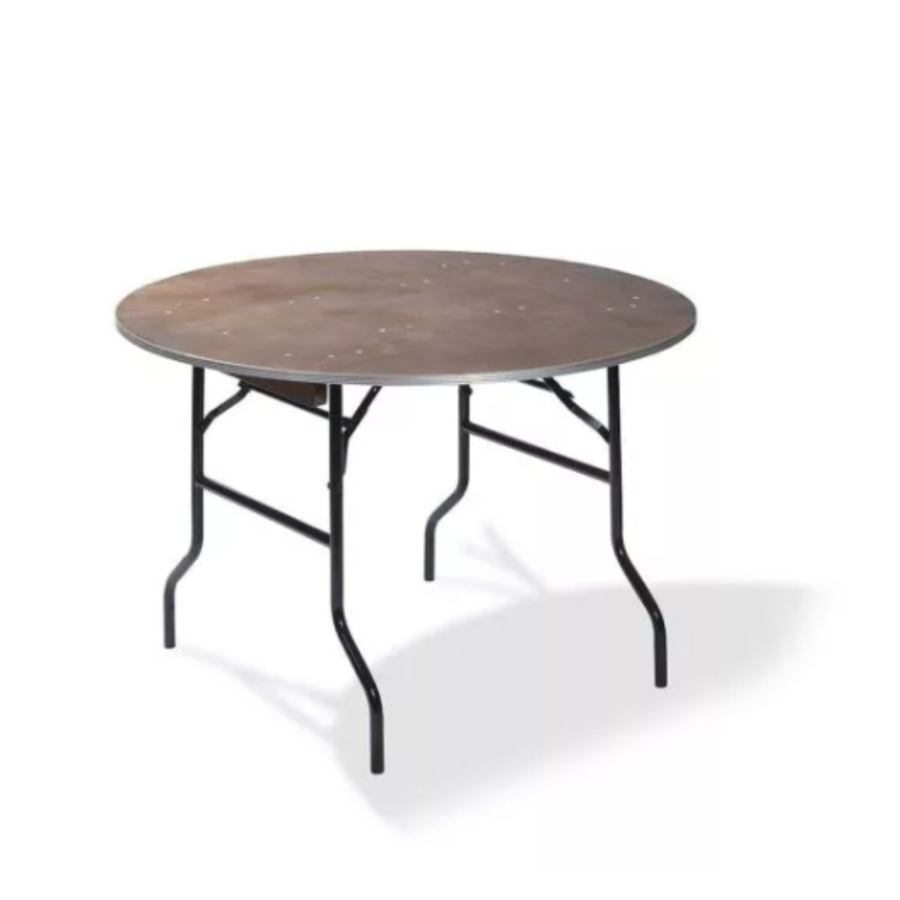Table à manger ronde en bois | Ø183x(h)76cm | Marron-Noir