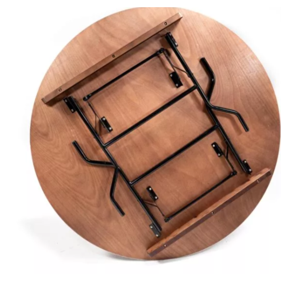 Table à manger ronde en bois | Ø183x(h)76cm | Marron-Noir