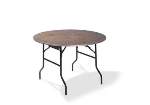  HorecaTraders Eettafel Hout Rond | Ø 152x(h)76cm  | Bruin-Zwart 