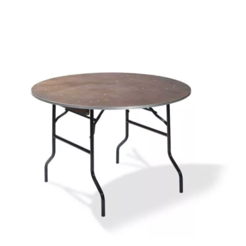  HorecaTraders Dining Table Wood Round | Ø 152x (h) 76cm | Brown-Black 