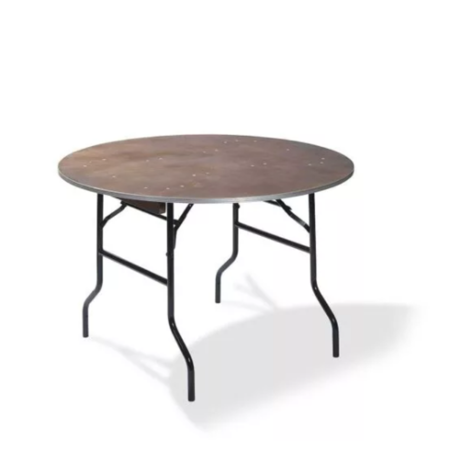 Table à manger ronde en bois | Ø 152x(h)76cm | Marron-Noir