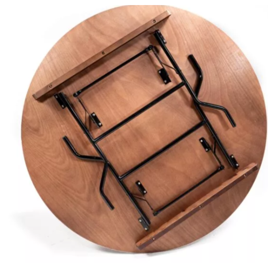 Table à manger ronde en bois | Ø 152x(h)76cm | Marron-Noir