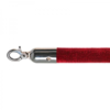 HorecaTraders Barrier Cord | Chrome/ Burgundy red | 157 cm