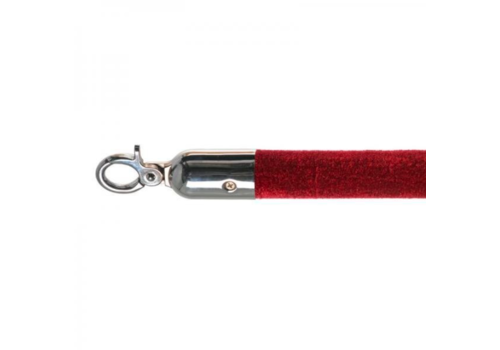  HorecaTraders Afzetkoord | Chrome/ Bordeaux rood | 157 cm 