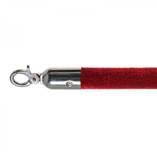  HorecaTraders Barrier Cord | Chrome/ Burgundy red | 157 cm 