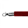 HorecaTraders Barrier Cord | Stainless steel/ Bordeaux red | 157 cm