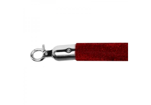  HorecaTraders Barrier Cord | Stainless steel/ Bordeaux red | 157 cm 