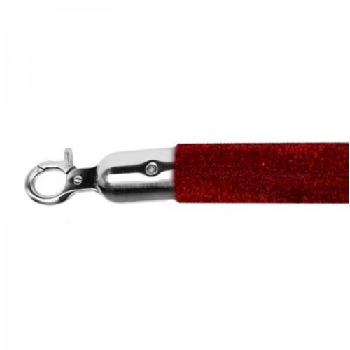  HorecaTraders Barrier Cord | Stainless steel/ Bordeaux red | 157 cm 