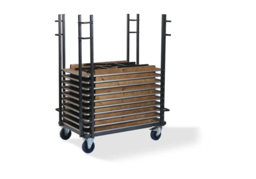  HorecaTraders Trolley voor Diner Tafel Hout Recht | 126-208x84-100x168cm 