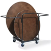 HorecaTraders Trolley for Dinner Table Wood Round | 80x75x124cm