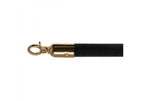  HorecaTraders Corde de barrière | Laiton/Noir | 157 cm 