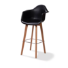 HorecaTraders Keeve Bar Stool With Armrest | 59x61x(h)119cm | Black-Brown