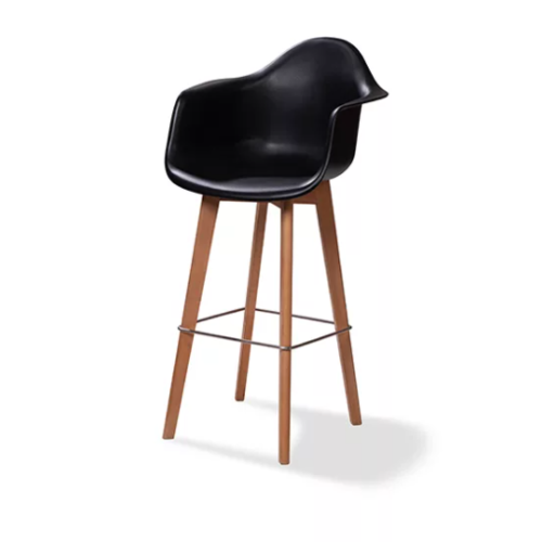  HorecaTraders Keeve Bar Stool With Armrest | 59x61x (h) 119cm | Black brown 