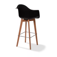 Keeve Bar Stool With Armrest | 59x61x(h)119cm | Black-Brown