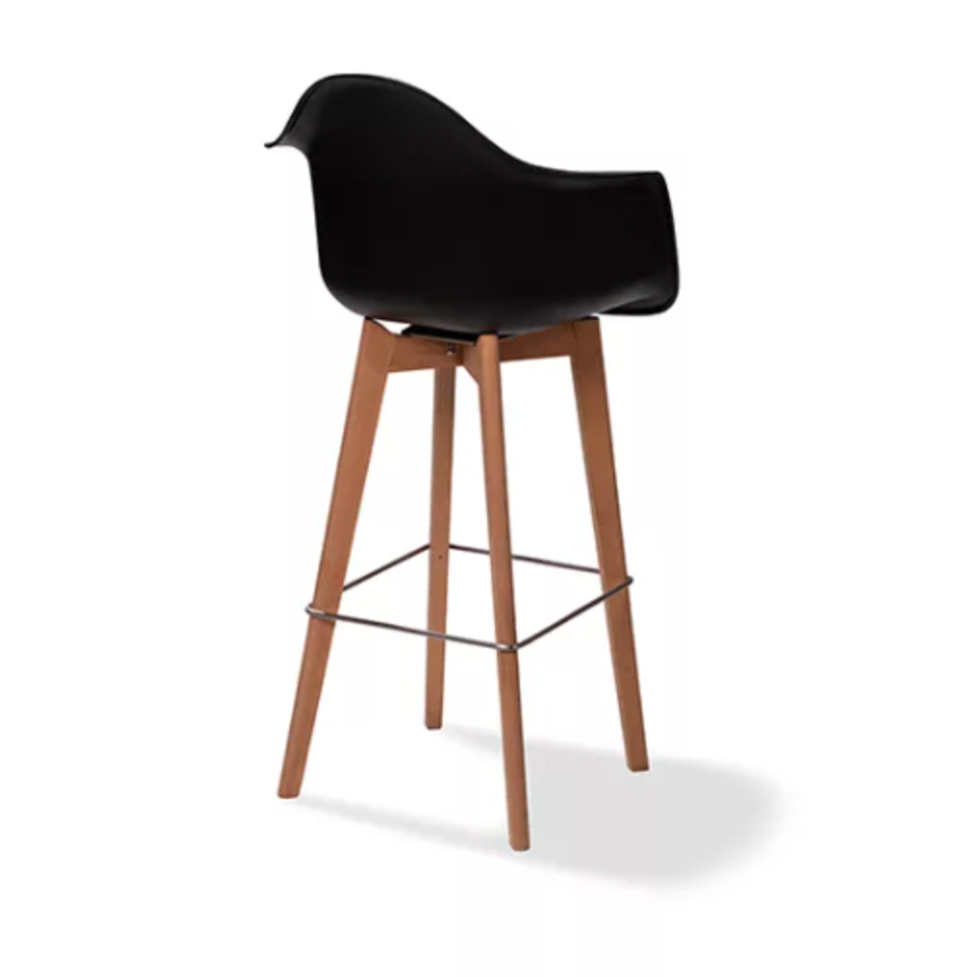 Tabouret de bar Keeve avec accoudoirs | 59x61x(h)119cm | Noir-Brun