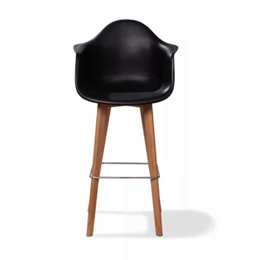 Tabouret de bar Keeve avec accoudoirs | 59x61x(h)119cm | Noir-Brun