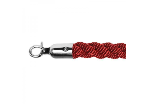  HorecaTraders Corde de barrière | Acier inoxydable/Rouge | 157 cm 