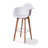 HorecaTraders Keeve Bar Stool With Armrest | 59x61x (h) 119cm | White-Brown