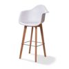 HorecaTraders Keeve Bar Stool With Armrest | 59x61x(h)119cm | White-Brown