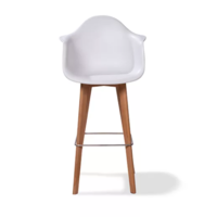 Keeve Bar Stool With Armrest | 59x61x(h)119cm | White-Brown