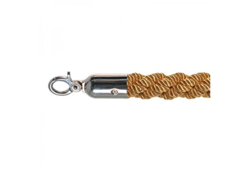  HorecaTraders Corde de barrière | Chrome | Or | 157 cm 