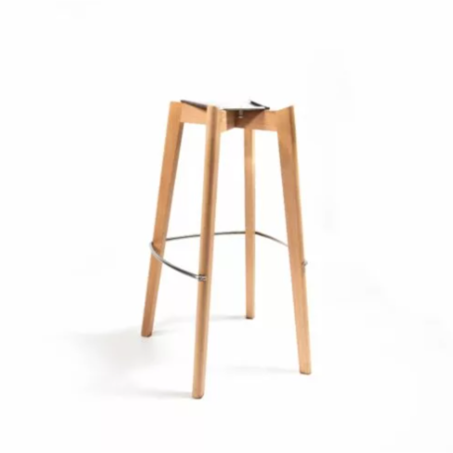 Tabouret de bar Keeve avec accoudoirs | 59x61x(h)119cm | Blanc-Brun