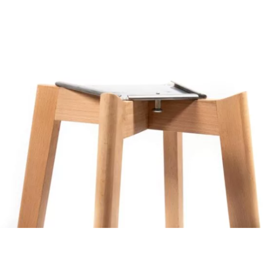 Tabouret de bar Keeve avec accoudoirs | 59x61x(h)119cm | Blanc-Brun
