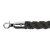 HorecaTraders Barrier Cord | stainless steel | Black | 157 cm