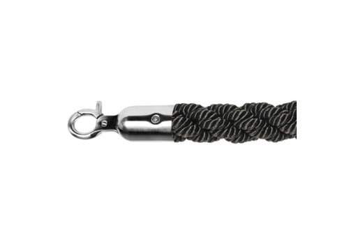  HorecaTraders Corde de barrière | acier inoxydable | Noir | 157 cm 