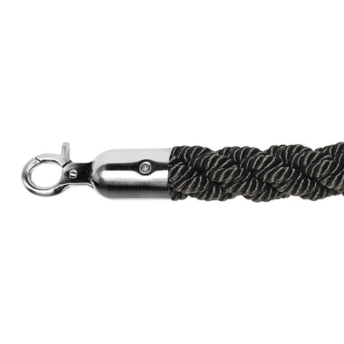  HorecaTraders Barrier Cord | stainless steel | Black | 157 cm 