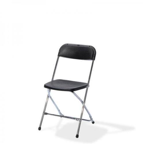  HorecaTraders Klappstuhl | Schwarz | Chrom | 43x45x(H)80 cm 