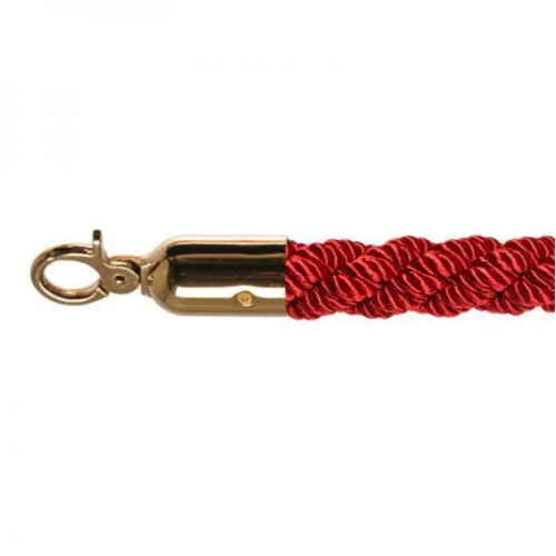  HorecaTraders Corde de barrière | Laiton/Rouge | 157 cm 